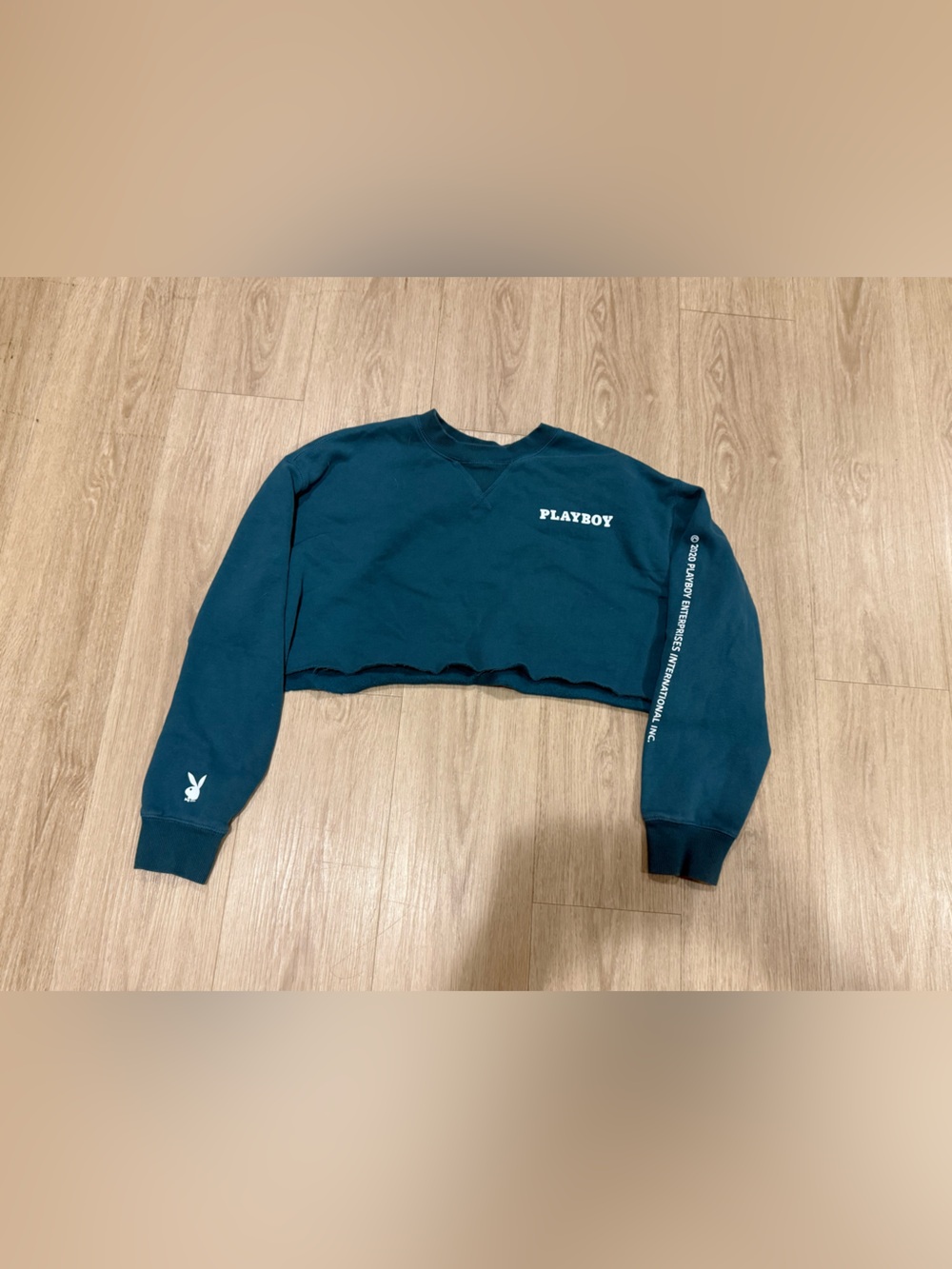 PLAYBOY Men's Dark Teal Crewneck Sweatshirt with Logo